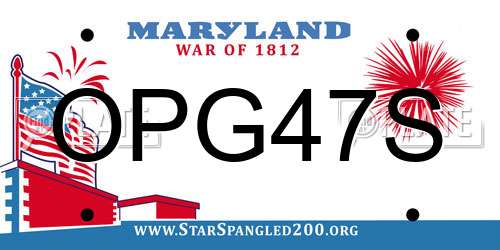 OPG47S Maryland License Plate