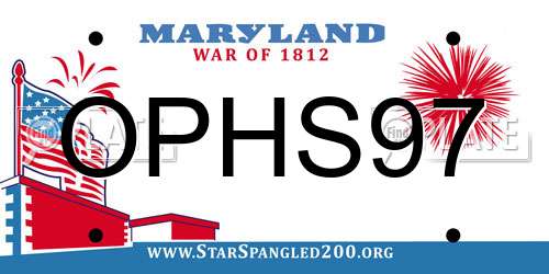 OPHS97 Maryland License Plate