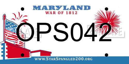 OPS042 Maryland License Plate