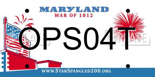 OPS04T Maryland License Plate