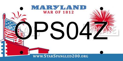 OPS04Z Maryland License Plate