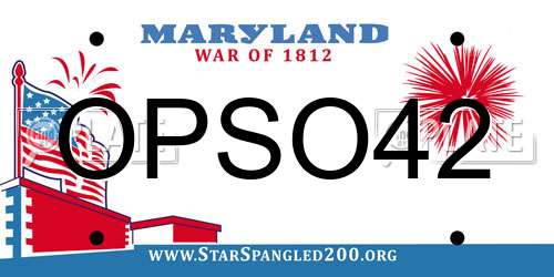 OPSO42 Maryland License Plate