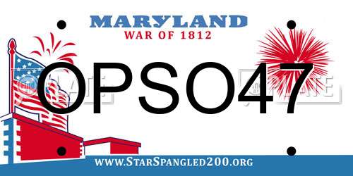 OPSO47 Maryland License Plate