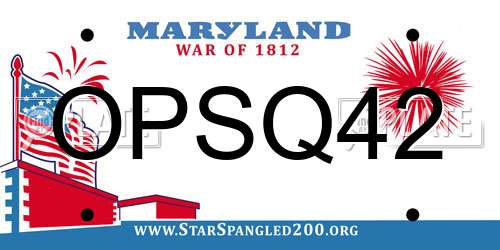 OPSQ42 Maryland License Plate
