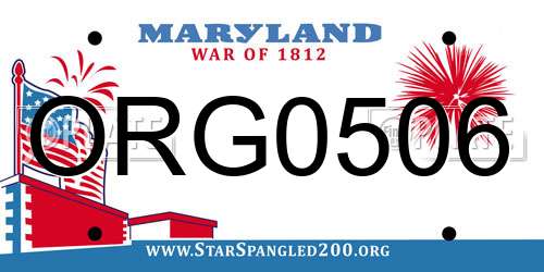 ORG0506 Maryland License Plate