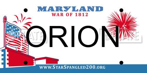 ORION Maryland License Plate