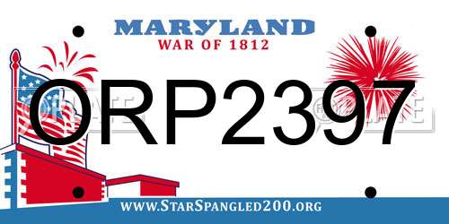 ORP2397 Maryland License Plate