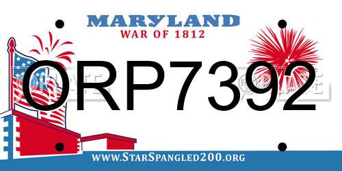 ORP7392 Maryland License Plate