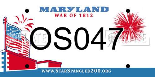 OS047 Maryland License Plate