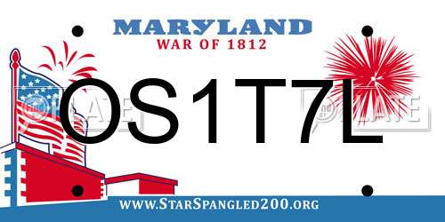 OS1T7L Maryland License Plate