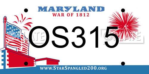OS315 Maryland License Plate