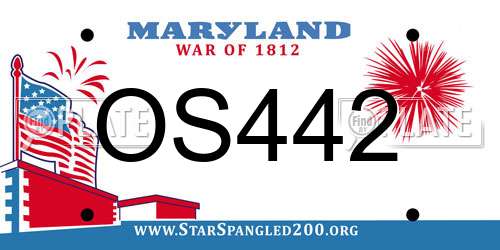 OS442 Maryland License Plate