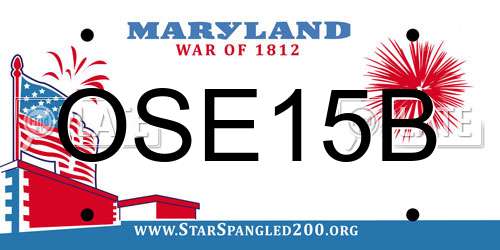OSE15B Maryland License Plate