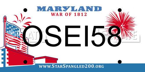OSEI58 Maryland License Plate