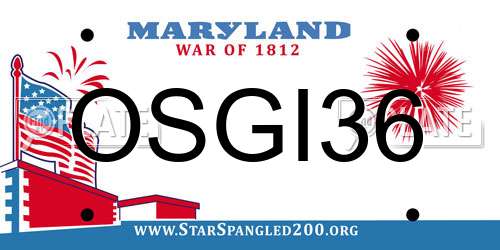 OSGI36 Maryland License Plate