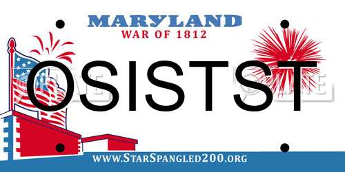 OSISTST Maryland License Plate