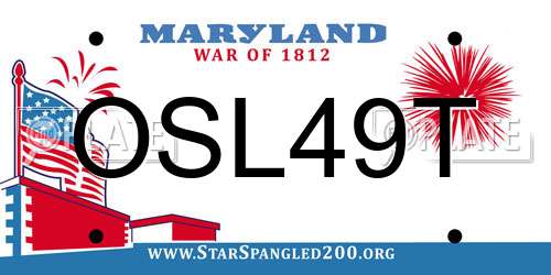 OSL49T Maryland License Plate