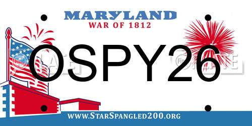 OSPY26 Maryland License Plate