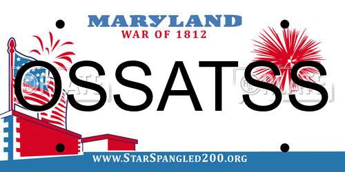 OSSATSS Maryland License Plate
