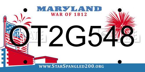 OT2G548 Maryland License Plate