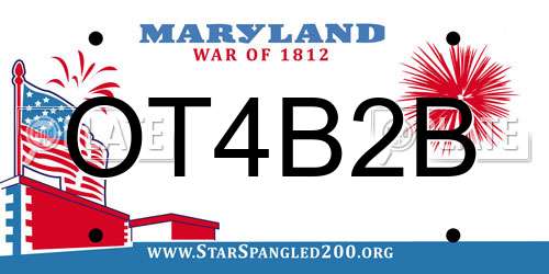 OT4B2B Maryland License Plate