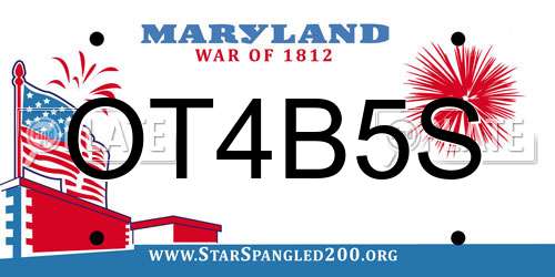 OT4B5S Maryland License Plate