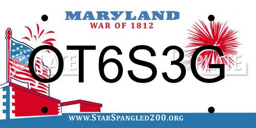 OT6S3G Maryland License Plate