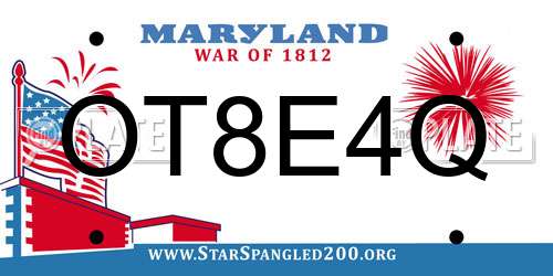 OT8E4Q Maryland License Plate