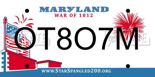 OT8O7M Maryland License Plate