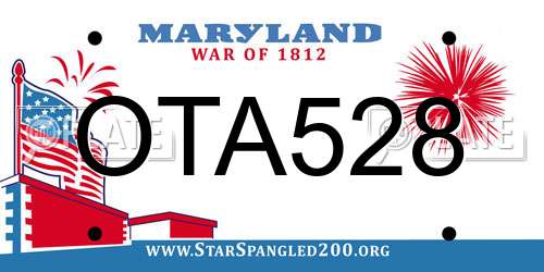 OTA528 Maryland License Plate