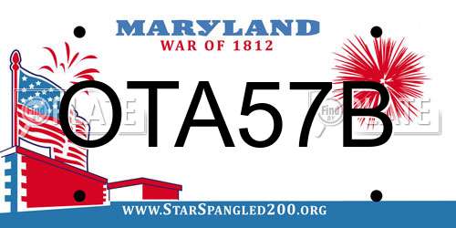 OTA57B Maryland License Plate