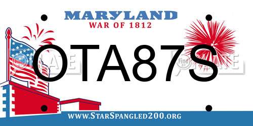OTA87S Maryland License Plate