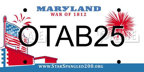 OTAB25 Maryland License Plate