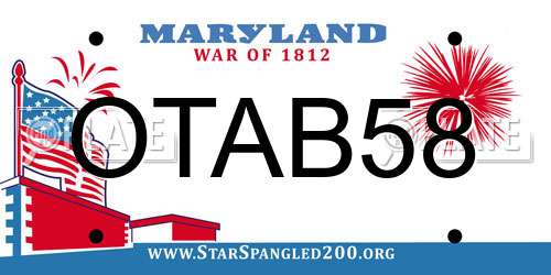 OTAB58 Maryland License Plate
