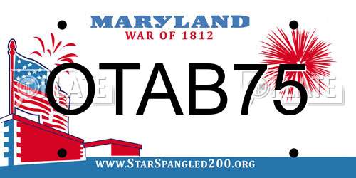 OTAB75 Maryland License Plate