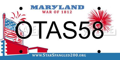 OTAS58 Maryland License Plate