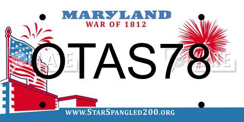OTAS78 Maryland License Plate