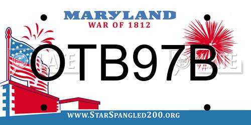 OTB97B Maryland License Plate
