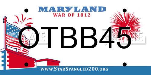 OTBB45 Maryland License Plate