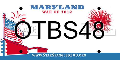 OTBS48 Maryland License Plate