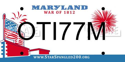 OTI77M Maryland License Plate