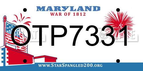 OTP7331 Maryland License Plate