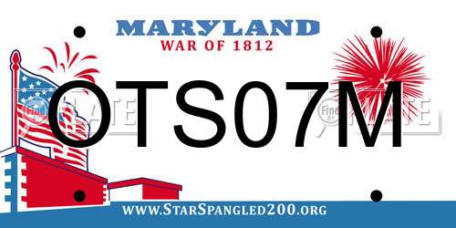 OTS07M Maryland License Plate