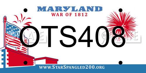OTS408 Maryland License Plate