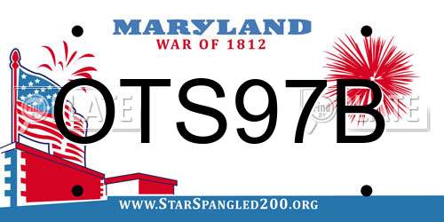 OTS97B Maryland License Plate