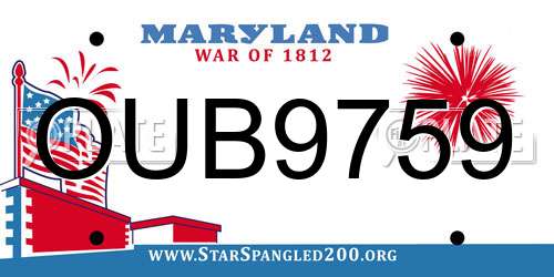OUB9759 Maryland License Plate