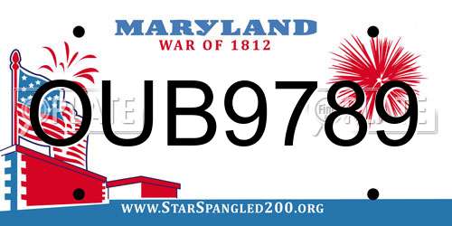 OUB9789 Maryland License Plate