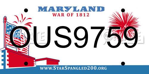 OUS9759 Maryland License Plate