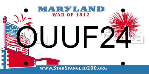 OUUF24 Maryland License Plate
