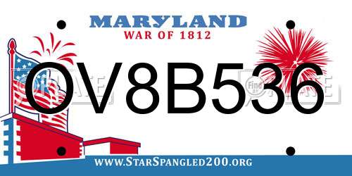 OV8B536 Maryland License Plate